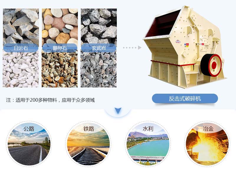 反擊式破碎機的應(yīng)用領(lǐng)域廣